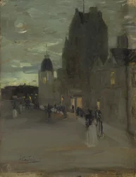 Straße in Oban, Nacht